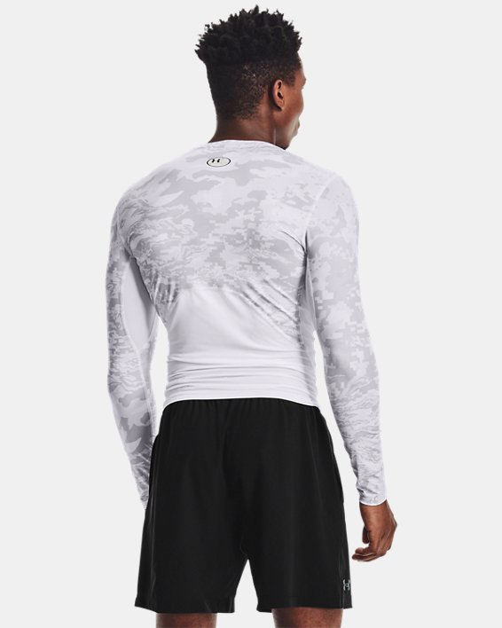 Men's HeatGear® Armour Camo Long Sleeve, White, pdpMainDesktop image number 1